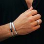 Maharani Black Onyx Men's Silver Open Cuff Bracelet, thumbnail 4 of 9