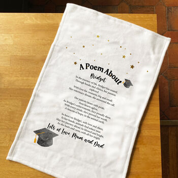 Personalised Poem Tea Towel Graduation Gift, 8 of 10