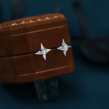 Star Opal Stud Earrings In Sterling Silver, 2 of 12