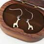 Sterling Silver Giraffe Drop Hook Earrings, thumbnail 7 of 11