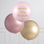 Personalised Rose Pink Inflated Orb Balloon Trio, thumbnail 1 of 1