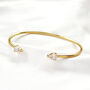 Cubic Zirconia Adjustable Gold Plated Cuff Bracelet, thumbnail 1 of 8