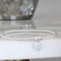Sterling Silver Prom Night 2025 Heart Stretch Bracelet, thumbnail 2 of 5