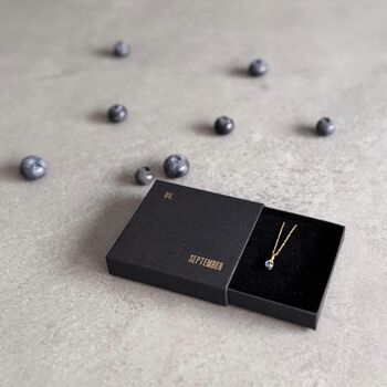 September Birthstone Sapphire Gold Plated Necklace, 4 of 8