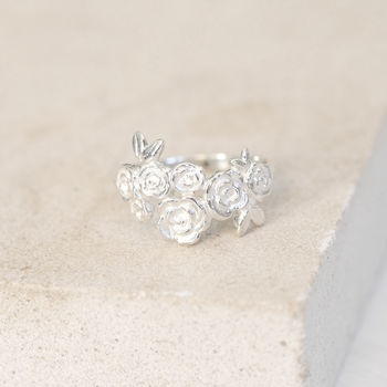 Sterling Silver Floral Cluster Ring, 8 of 8