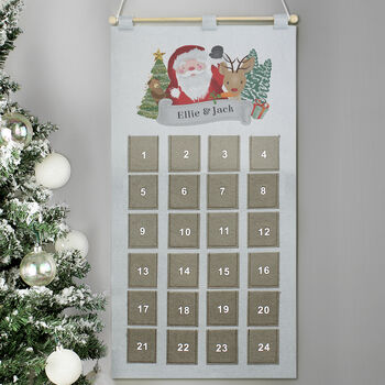 Personalised Santa Advent Calendar In Silver Grey, 3 of 3