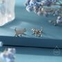 Schrodinger's Cat Asymmetric Stud Earrings In Sterling Silver, thumbnail 1 of 12