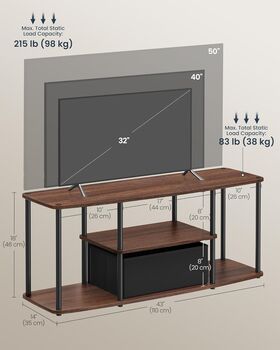 Tv Stand Media Console Cabinet With Shelves, 2 of 7
