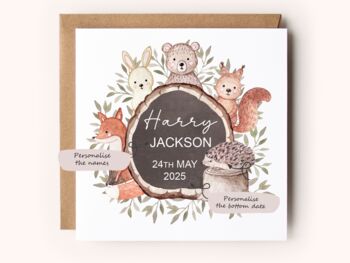 Personalised Chalkboard New Baby Card, 2 of 2
