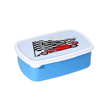 Personalised Kids Racing Car Lunch Box, 2 of 2
