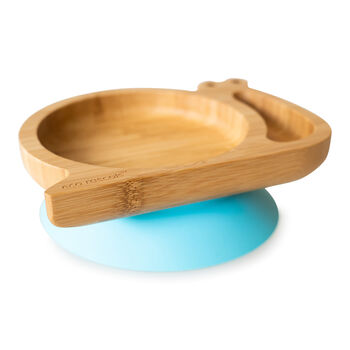 Bamboo Tableware Suction And Section Plate Snail Blue, 2 of 3