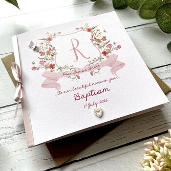 Christening/Baptism Card For Little Girl. Personalised, 3 of 4