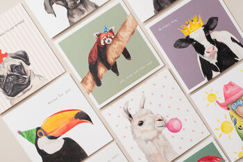 Party Pug With Stripes Card, 3 of 3
