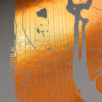 Personalised Circular Metallic Foil Map Print, 7 of 9
