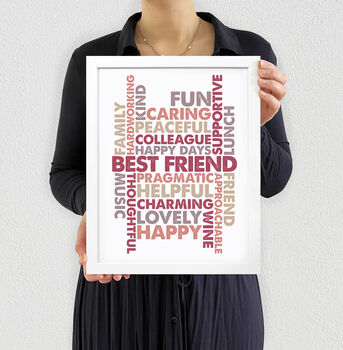 Personalised Colourful Word Art Custom Made Poster, 6 of 12