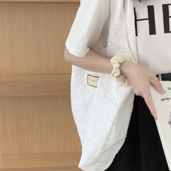 Summer Beach White Bubble Large Lightweight Shoulder Tote Bags, 2 of 4