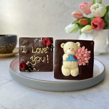 Chocolate Teddy Bear And Flowers, Sweet Box, 8 of 11