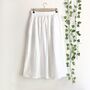 100% Linen Midi Skirt, White Linen Skirt, thumbnail 1 of 4