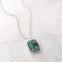 The Rectangle Emerald Necklace, Silver, thumbnail 1 of 11
