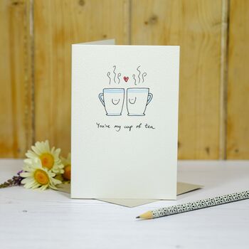 Personalised Coffee Cups In Love Handmade Card, 5 of 5