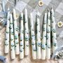Hand Painted Blue Hydrangea Taper Candles, thumbnail 5 of 10
