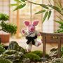 Handmade Felt Pork Chop Hanging Karate Pig Decoration, thumbnail 1 of 5