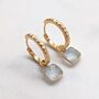 Blue Topaz Square Cushion Earrings, thumbnail 4 of 8