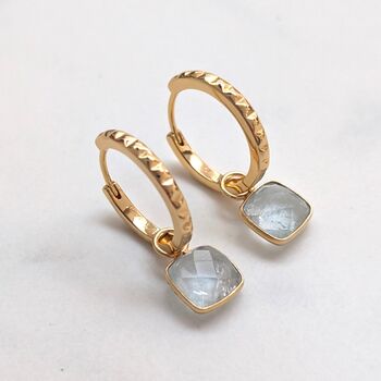 Blue Topaz Square Cushion Earrings, 4 of 8