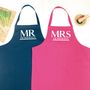 Mr And Mrs Personalised Couples Aprons, thumbnail 3 of 7