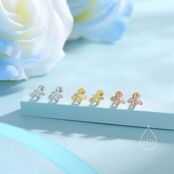 Sterling Silver Tiny Bumble Bee Earrings, 4 of 10