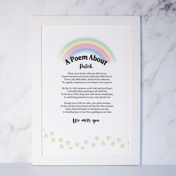 Personalised Pet Cat Memorial Poem Print, 4 of 5