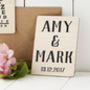 Name And Date Personalised Wooden Greetings Card, thumbnail 2 of 2