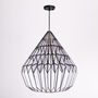 Black White Pinstripe Pattern Origami Lampshade, thumbnail 4 of 5