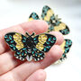 Butterfly Brooch With Green And Yellow Floral Details, thumbnail 1 of 4