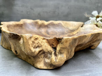 40cm Handmade Wooden Root Bowl – Balinese Gamal Wood, 9 of 12