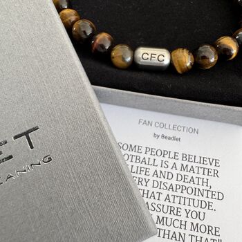 Men's Chelsea Football Fan Tiger's Eye Bracelet, 5 of 6