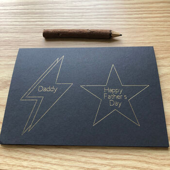 Personalised Father's Day Lightning Bolt And Star Card, 7 of 7
