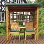 Henley Garden Two Seat Arbour Arch Seat With Side Table, thumbnail 10 of 10