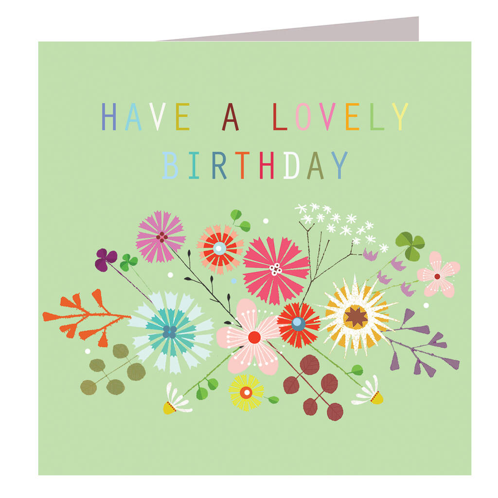 Floral Mint Green Birthday Card By Kali Stileman Publishing