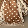 Cashmere Blend Spots Scarf In Beige, thumbnail 3 of 5