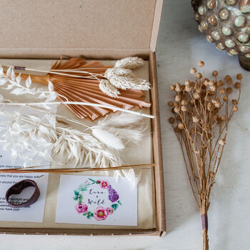 Peaches And Cream Letterbox Dried Flower Arranging Kit, 4 of 5