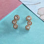 Topaz November Birthstone Rose/Gold Plate Stud Earrings, thumbnail 1 of 5