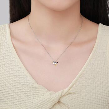 Sterling Silver Cute Seagull Pendant Necklace, 6 of 11