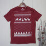 Mens Festive Christmas Reindeer Organic Tshirt, thumbnail 2 of 4