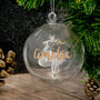 Personalised Gold Glitter Reindeer Glass Bauble, thumbnail 3 of 3