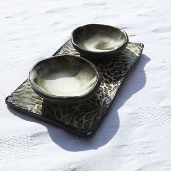 Salt And Pepper / Dip, Soy, Sauce Dishes With Tray, 9 of 12