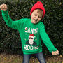 Santa Rocks Boys' Christmas Jumper, thumbnail 2 of 4
