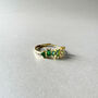 18k Gold Plated Green Multi Jewelled Adjustable Ring, thumbnail 3 of 4