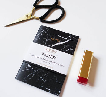 Black Marble Gold Foil A6 Notebook, 2 of 5