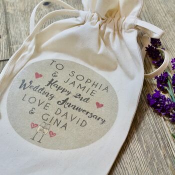 Personalised Anniversary Cotton Bottle Bag, 3 of 3